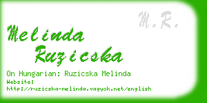 melinda ruzicska business card